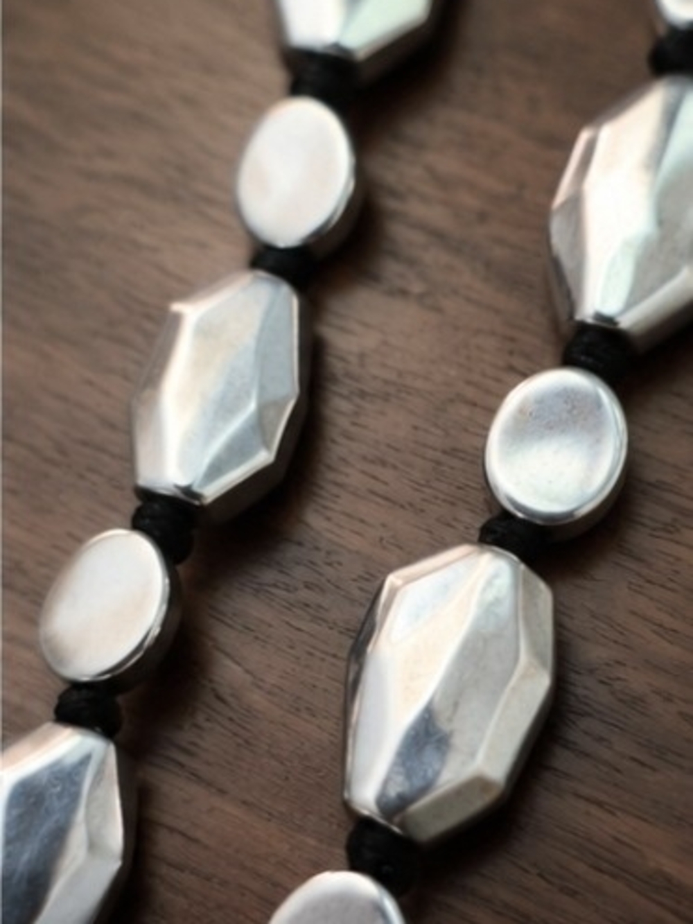 Chico’s Silver Tone Geometric Statement Necklace – Adjustable Modern Style - Picture 5 of 12